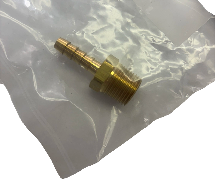 1/4 Inch Hose Barb to 3/8 NPT Male Pipe Thread (Cleaned & Bagged for Oxygen Service)