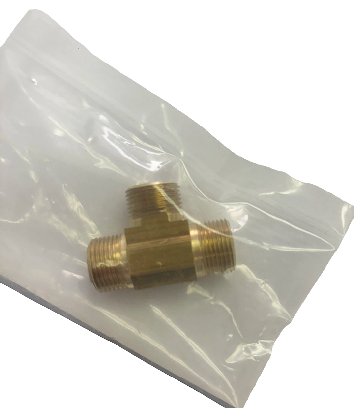 1/4 Inch Male NPT Threaded Tee (Cleaned & Bagged for Oxygen Service)