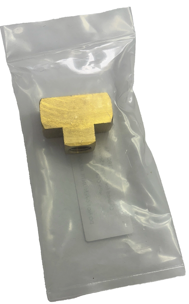 1/4 NPT Female Pipe Tee (Cleaned & Bagged for Oxygen Service)