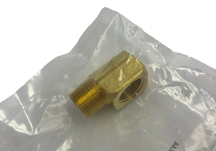 3/8 Inch NPT Female to 3/8 Inch NPT Male Street Elbow (Cleaned & Bagged for Oxygen Service)