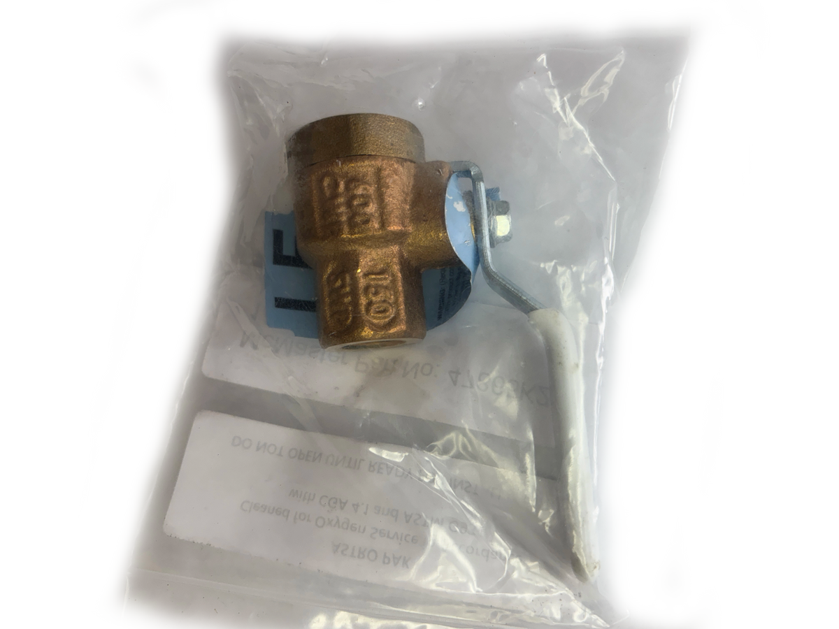 1/4 Inch NPT Female Ball Valve (Cleaned & Bagged for Oxygen Service)