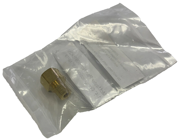 1/4 Inch Compression to 3/8 NPT Female Pipe Fitting (Cleaned & Bagged for Oxygen Service)